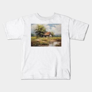 Old House by a Pond Kids T-Shirt